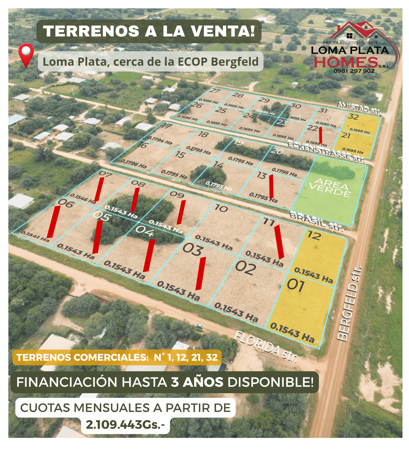 Loteamiento en venta en Loma Plata